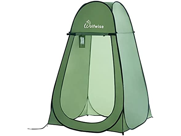 WolfWise Portable Pop Up Privacy Shower or Toilet Tent w/ Carry Bag (Green) $20 + Free Shipping w/ Prime