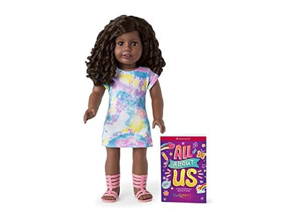 18" American Girl Truly Me Doll: #106 w/ Tie Dye T-Shirt Dress and All About Us Journal $58,  #89 w/ Cool Camo Outfit and Friends Book $75 + Free Shipping w/ Prime