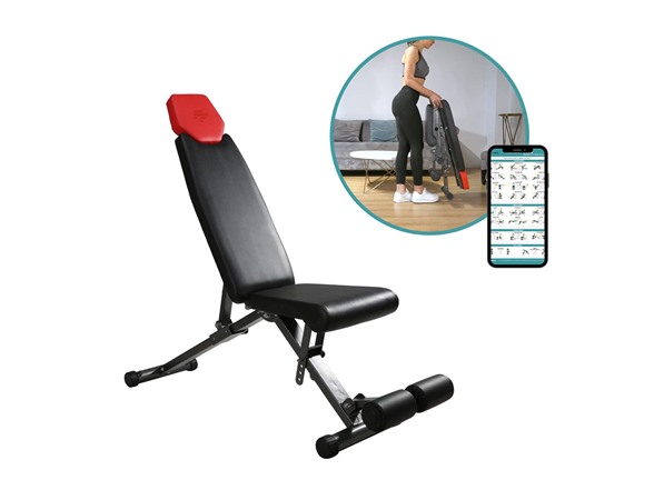 Finer Form 5-in1 Adjustable Workout Bench (Black/ Red) $80 + Free Shipping w/ Prime