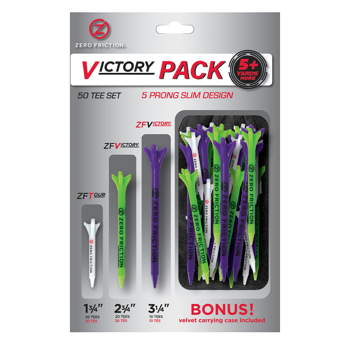 50-Pack Zero Friction Victory Plastic Golf Tees Set (Multicolor Variety Pack) $4.55, More  + Free S&H w/ Walmart+ or $35+