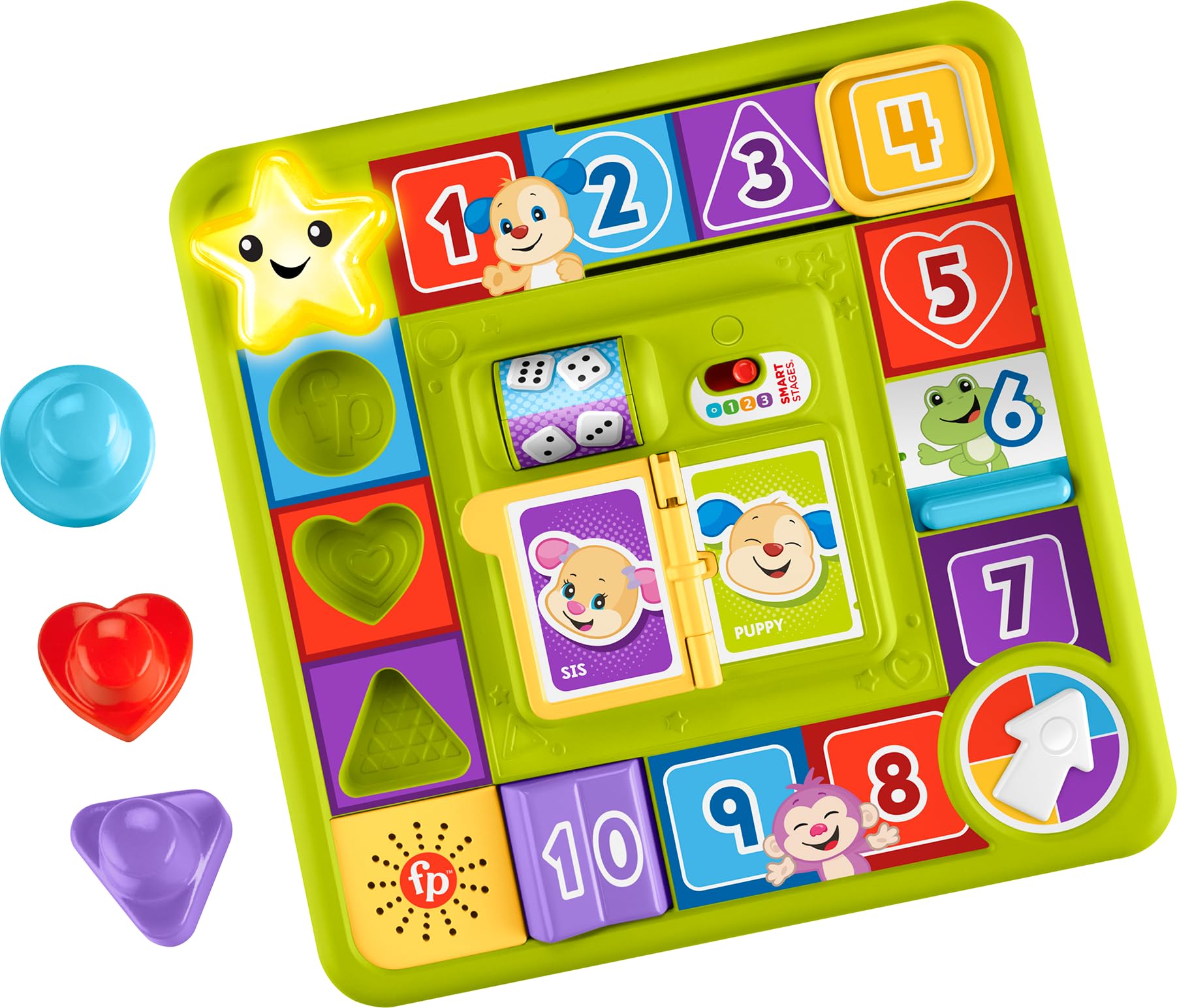 Fisher-Price Laugh & Learn Baby & Toddler Interactive Puppy's Game Activity Board w/ 3 Smart Stages $8 + Free Shipping w/ Prime or on $35+