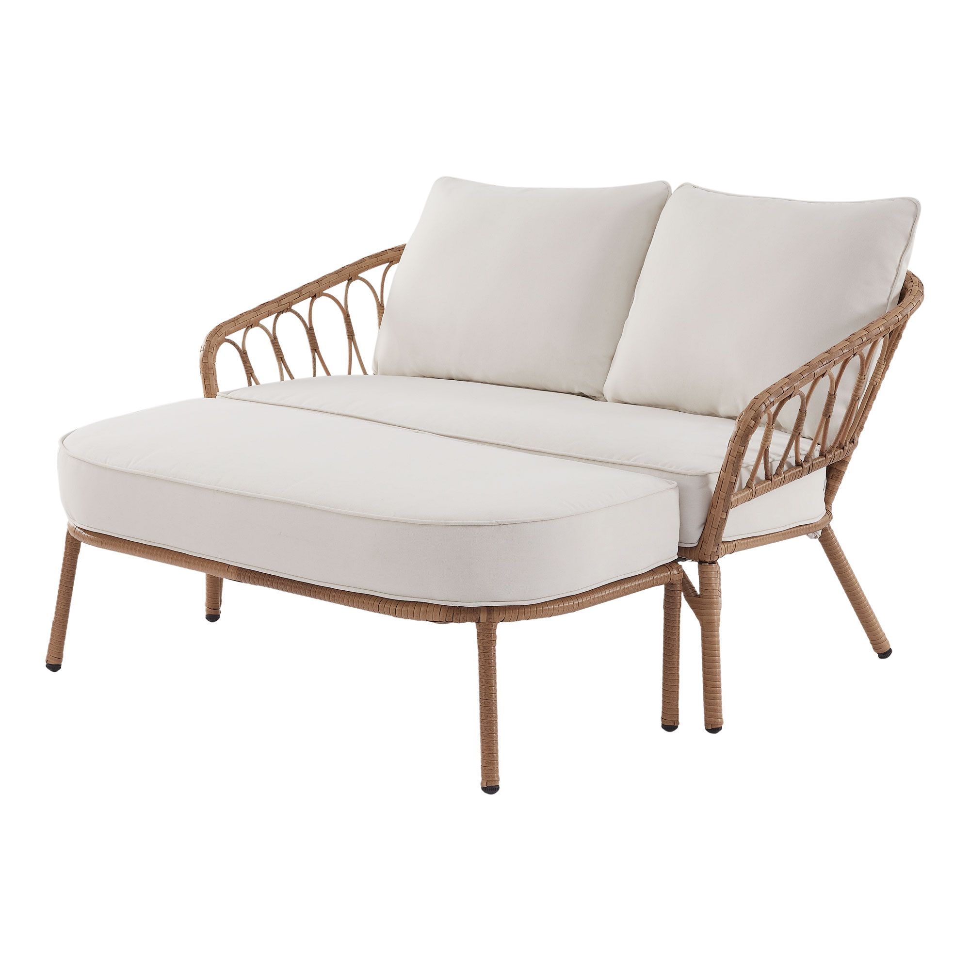 Better Homes & Gardens Willow Sage Wicker All-Weather Outdoor Loveseat and Ottoman Set (Beige) $249 + Free Shipping