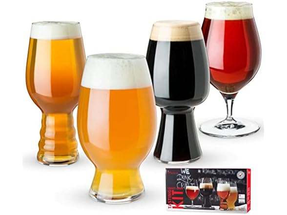 Spiegelau: 4-Piece Craft Beer Tasting Kit Glasses $23, 4-Piece Burgundy Wine Glass Set $20 & More + Free Shipping w/ Prime $25