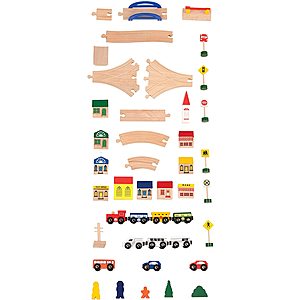 Battat deluxe on sale wooden train set