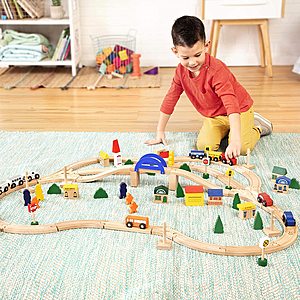 Battat deluxe wooden train set hotsell