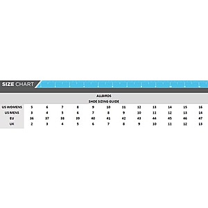 Allbirds size chart store