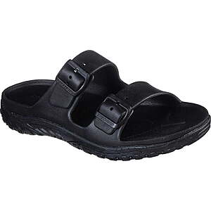 Skechers reggae jammin black sandals discount