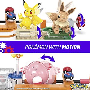 MEGA Pokemon Building Toy Kit Kanto Region Team with 4 Figures (130 Pieces)  for Kids 