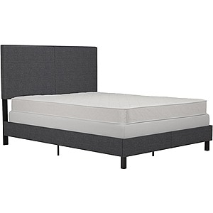 DHP Janford Upholstered Bed w Vertical Stitched Headboard Queen