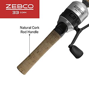 5'Zebco 33 Cork Micro Spincast Reel and 2-Piece Fishing Rod Combo (Black)  $18.87 + Free Shipping w/ Prime or on $35+