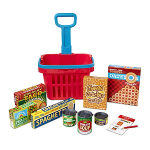 11-Piece Melissa & Doug Fill and Roll Grocery Basket Play Set w/ Play Food Boxes and Cans $10 + Free Shipping w/ Prime or on $35+