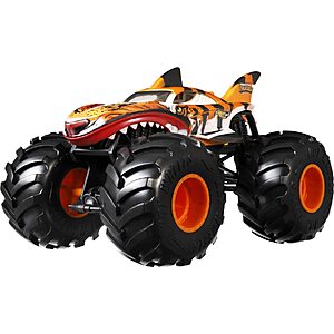Hot Wheels Monster Trucks Oversized Tiger Shark 1:24 Scale Die-Cast Toy Truck $13