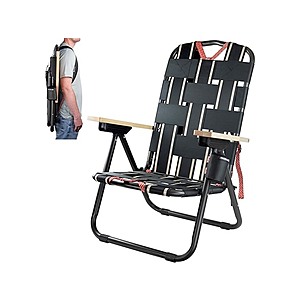 CleverMade Sequoia Folding Backpack Chair w/ 5 Recline Positions (Black Obsidian, Twilight Blue) $  40 + Free Shipping w/ Prime