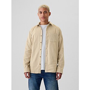 Gap: 40% off Sale Items + Extra 20% Off: Men's Organic Cotton Flannel Shirt (Khaki) .15 & More + Free S/H on +