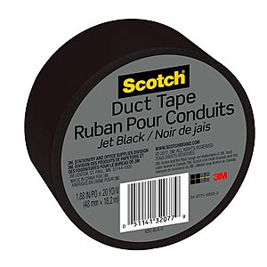 1.88" x 20yd Scotch Duct Tape (Jet Black) $2.91 + Free Shipping w/ Prime