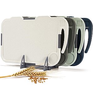 4-Piece 16" x 10" Glotoch Wheat Straw Cutting Boards w/ Stand $16.79 + Free Shipping w/ Prime or on $35+