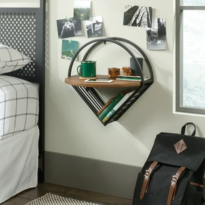 18" x 17 7/8" Sauder Boulevard Cafe Wall Mounted Metal Nightstand w/ Flip Down Shelf (Vintage Oak/ Black)  $35.98 + Free Shipping