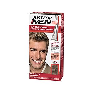 Just For Men Easy Comb-In Hair Color w/ Comb Applicator (Light Brown, A-25) $3.99 + Free Shipping w/ Prime