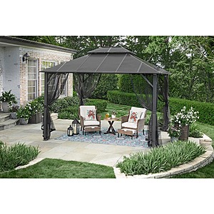 10' x 12' Hampton Bay Parksbury Antique Pewter Hard Top Gazebo $388.00 + Free Shipping