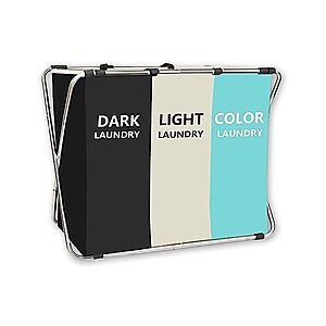 180-Liter 3-Section Brightshow Collapsible Laundry Sorter Hamper .55 + Free Shipping w/ Prime