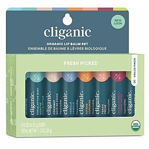 8-Pack Cliganic Organic Lip Balm Set (Fresh Picked 8 Flavors)  $6.99 + Free Shipping w/ Prime or on $35+