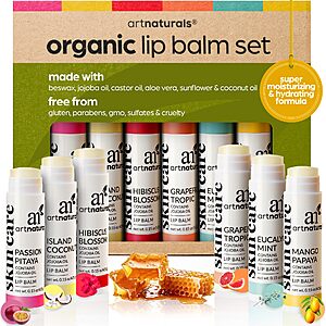 6-Piece ArtNaturals Assorted Organic Beeswax Lip Balm Gift Set $8.43 w/ S&S + Free Shipping w/ Prime or on $35+
