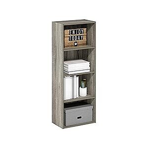 Furinno Bookcases: 4-Tier 41.7" x 15.6" (French Oak) $26.99,  3-Tier 39.5" x 21.8" (Columbia Walnut) $23.99 + Free Shipping w/ Prime