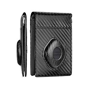 Alpha Pair Men's Bi-Fold Wallet w/ Smart Tag Holder for Samsung (Black)  & More + Free S/H w/ Prime