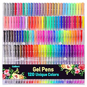 120-Colors Caliart Colored Neon Glitter Gel Pen Set $12
