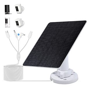 5W 5V ECO-WORTHY 360°Adjustable Stick Up Solar Panel Charger for Ring Camera w/ 10ft USB-C Cable (Compatible with Ring Spotlight Cams)  $10.99 + Free Shipping w/ Prime or on $35+