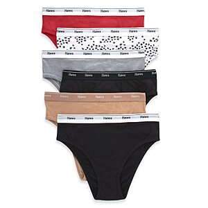 6-Pack Hanes Women's Originals Hi-Leg Panties (Assorted) $8.65 