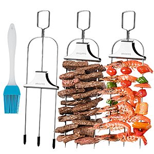3-Pack 3-Way Pfieifpo Stailness Steel Grilling Savant w/ Easy Push Bar Slider $7.99 + Free Shipping w/ Prime or on $35+