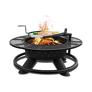 47" Red Mountain 2-in-1 Outdoor Fire Pit w/ Adjustable Grill $160 + Free Shipping w/ Prime