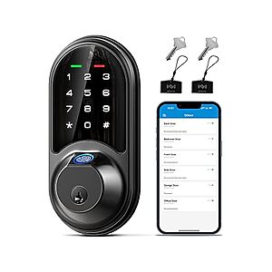 Veise RZ07 7-in-1 Keyless Entry Smart/ Fingerprint Door Lock w/ App Control $49.99 & More  + Free Shipping w/ Prime