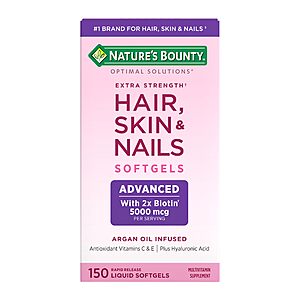 Select Accts: 150-Ct Nature's Bounty Advanced Hair, Skin & Nails Softgels Vitamins $8.70 w/ Subscribe & Save