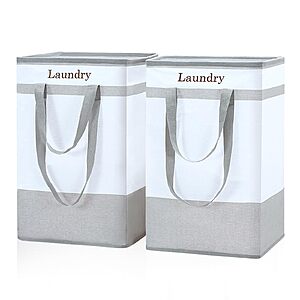 2-pk 78L FairyHaus Collapsible Laundry Basket w/ Easy Carry Handles from $10 & More