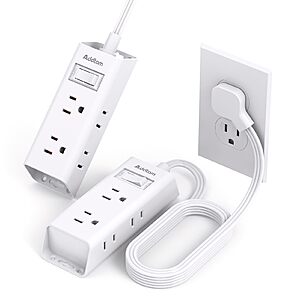 [Prime] 2-Pack Addtam Cruise Essentials 5' Ultra Flat Cord w/ 6 Outlet Power Strip (No Surge Protector ) $9.99 + Free Shipping