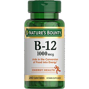 Select Accts: Nature's Bounty Vitamins & Supplements: 200-ct 1000mcg Vitamin B12 $5.50 & More w/ S&S