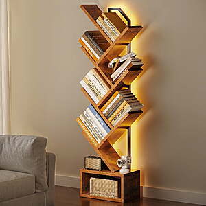 6-Tier Casacomoda Tree Bookshelf w/ Built-in RGB LED (Vintage) $26.60 
