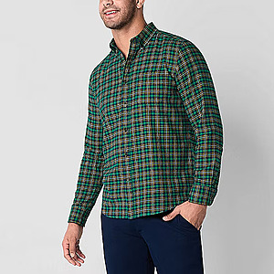 St. John's Bay Men's Regular Fit Flannel Big & Tall Shirt $6.59, Mutual Weave Men's Long Sleeve Regular Fit Henley 5.59 & More + Free Shipping on $49+ or Free Ship to Store on $25+