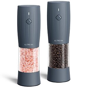 Ultrean USB-C Rechargeable Salt & Pepper Grinder Set with w/ LED Light (Various) 