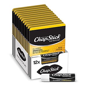 12-Pack 0.15-Oz ChapStick Classic Original Lip Balm Tubes $8.56 ($0.71 each) w/ S&S + Free Shipping w/ Prime or on $35+