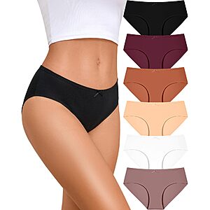 6-Pk Ready To Love Women's Cotton Hipster Panties (Assorted Colors) from