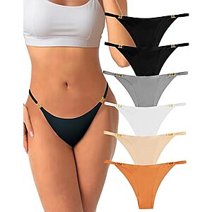 6-Pk Flyard Women's Seamless No Show Underwear (Various)