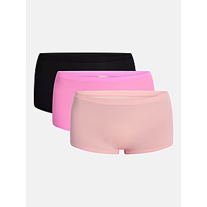 3-Pk No Boundaries Women's 95% Cotton Fit Stretch Boyshort Panties (Various)