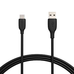 6' Amazon Basics USB-C to USB-A 2.0 Charging Cable (Black): 2-Pk $5.30, 1-Pk