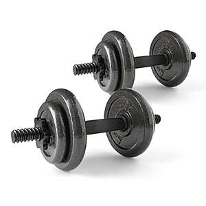 Athletic Works Adjustable Cast Iron Dumbbell Set w/ 4x 6-lb & 4x 2.5lb Plates