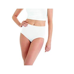 6-Pk Hanes Women's High-Waisted Cotton Brief Underwear (White)