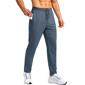 G Gradual Men's Stretch Workout Pants w/ Zipper Pockets