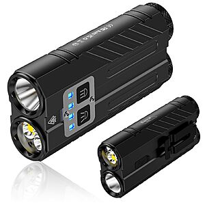 3100-lm Banral Rechargeable EDC Pocket Flashlight (Spotlight + Floodlight)